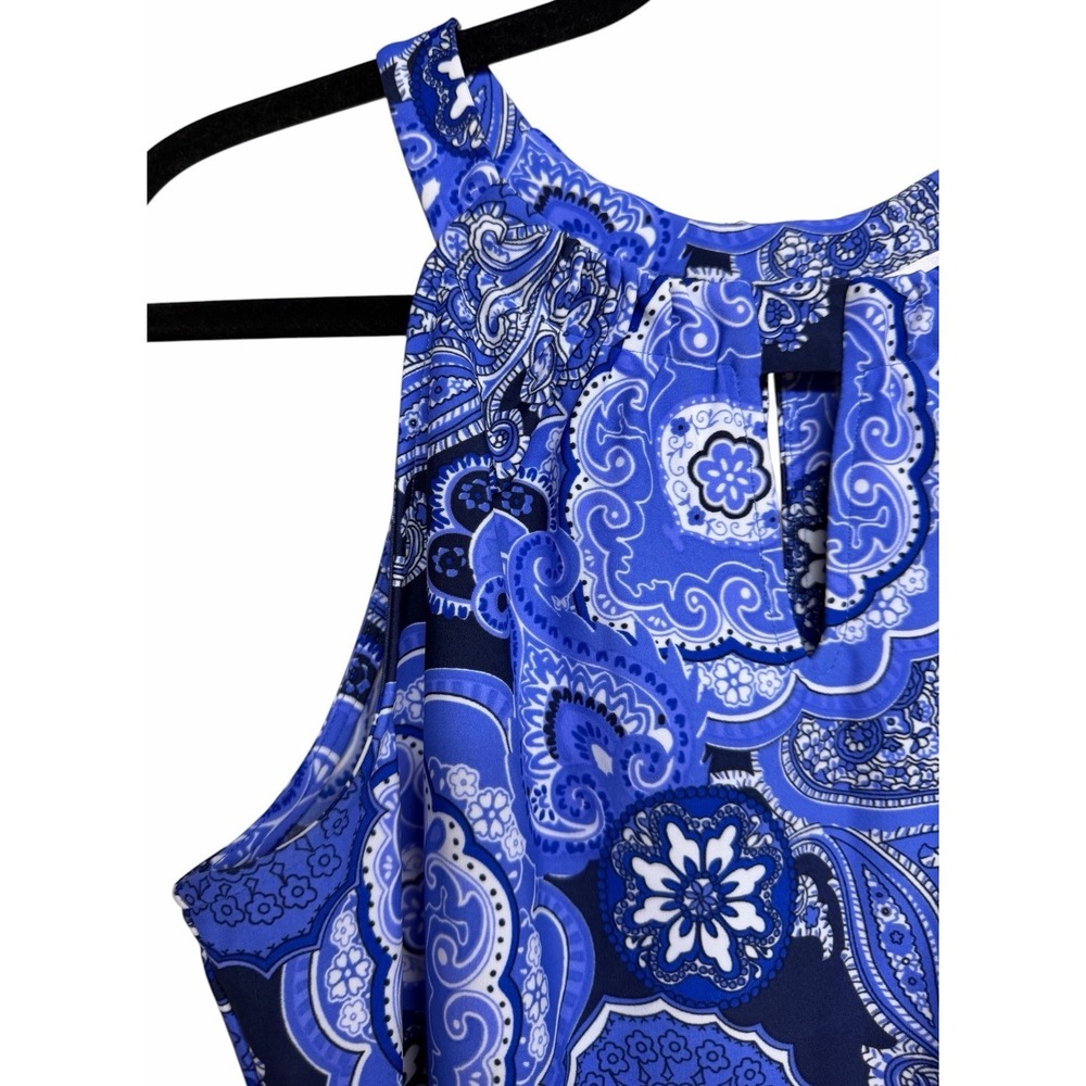 Jude Connally‎ Claire Captivia Paisley Print Tank Top Navy Blue Women's Size Med - Picture 7 of 12